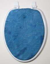 elongated blue toilet seat lid cover