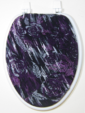 purple elongated toilet seat lid cover
