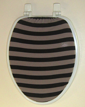tan black bathroom gift idea for men striped toilet seat lid cover