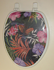 bathroom idea tropical flowers toilet seat lid cover