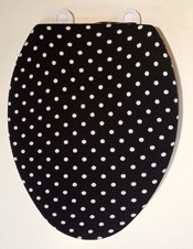 black and white polka dots bathroom toilet seat lid cover