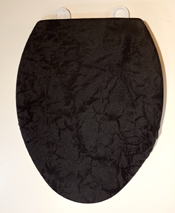 black design on black bathroom toilet seat lid cover