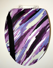 purple lavender black stripe toilet seat lid cover