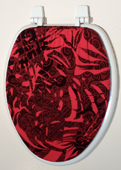 red black tropical toilet seat lid cover