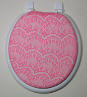 pink lace bathroom toilet seat lid cover