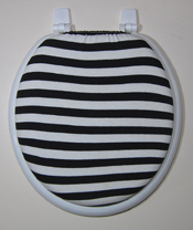 black and white stripe toilet seat lid cover
