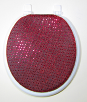 red sequin toilet seat lid cover