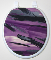 purple designer bathroom seat cover