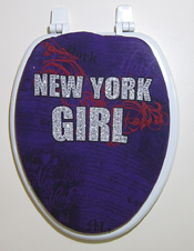 purple new york girl toilet seat lid cover