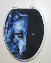 wolf face toilet seat lid cover