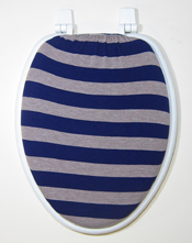 blue grey stripe college gift idea toilet seat lid cover