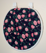 floral navy and pink toilet seat lid cover