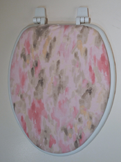 pink pastels bathroom inexpensive decorating idea toilet seat lid cover
