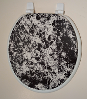 black and white flowers standard toilet seat lid cover
