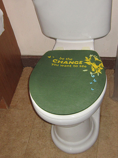 inspirational bathroom with be the change you want to see in the world toilet seat lid covers