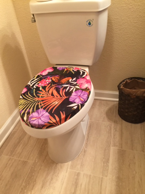 tropical theme toilet seat lid cover