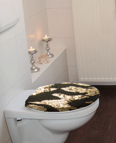 toilet seat lid cover made from glitter shirt