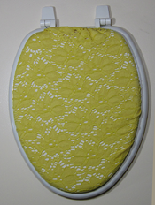 yellow bathroom lace toilet seat lid cover