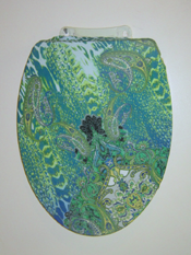 blue and green bathroom idea toilet seat lid cover