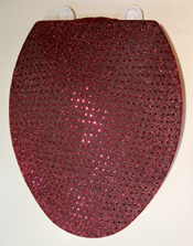 Holiday sparkle red bathroom toilet seat lid cover
