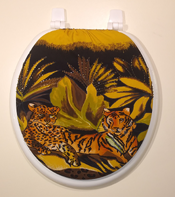 yellow tiger toilet seat lid cover