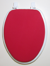 red bathroom toilet seat lid cover