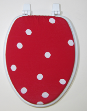 Reversible red and white spots toilet seat lid cover