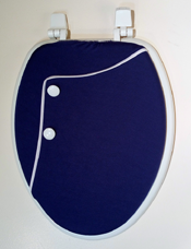 bathroom decorating idea classy navy blue with buttons toilet seat lid cover