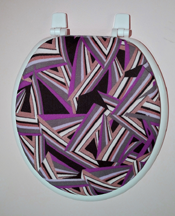 bathroom decorating idea purple 3D toilet seat lid cover