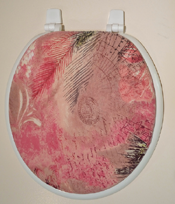 pink hawaiian bathroom idea  toilet seat lid cover